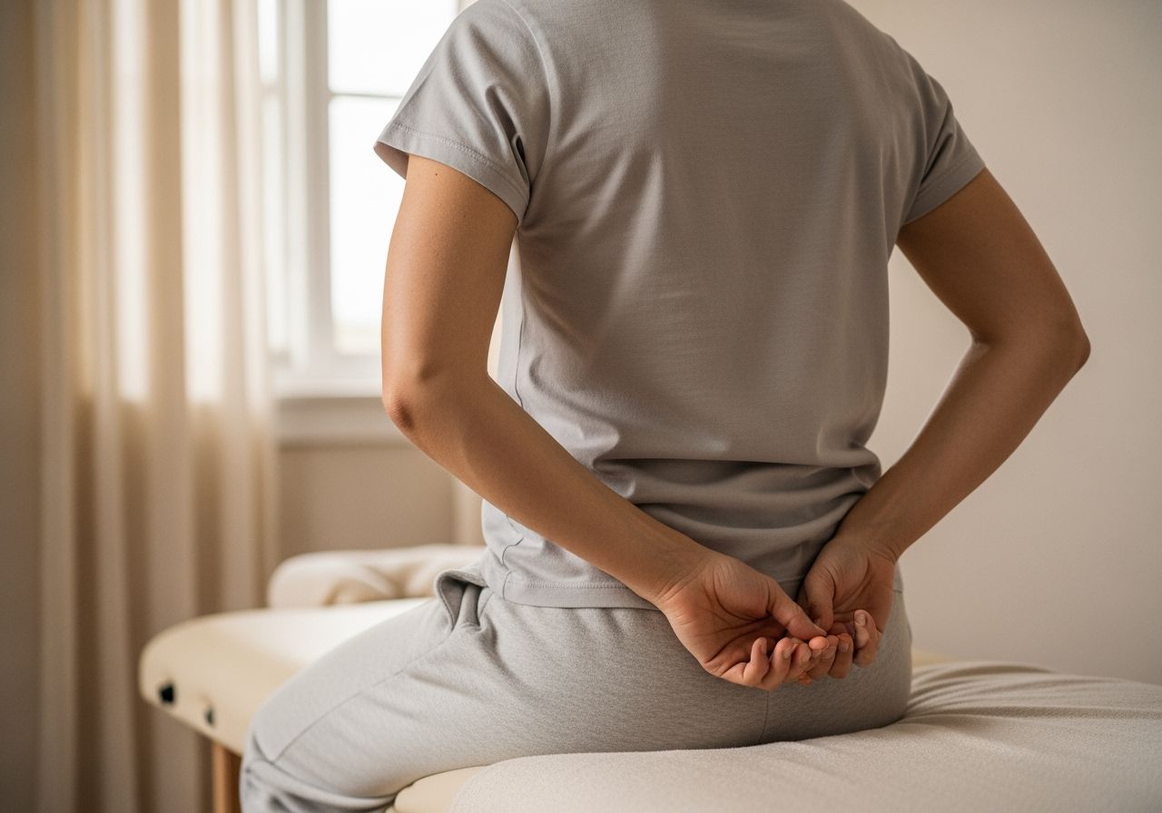 žena připravuje masáž zad na masážním lůžku v relaxačním prostředí