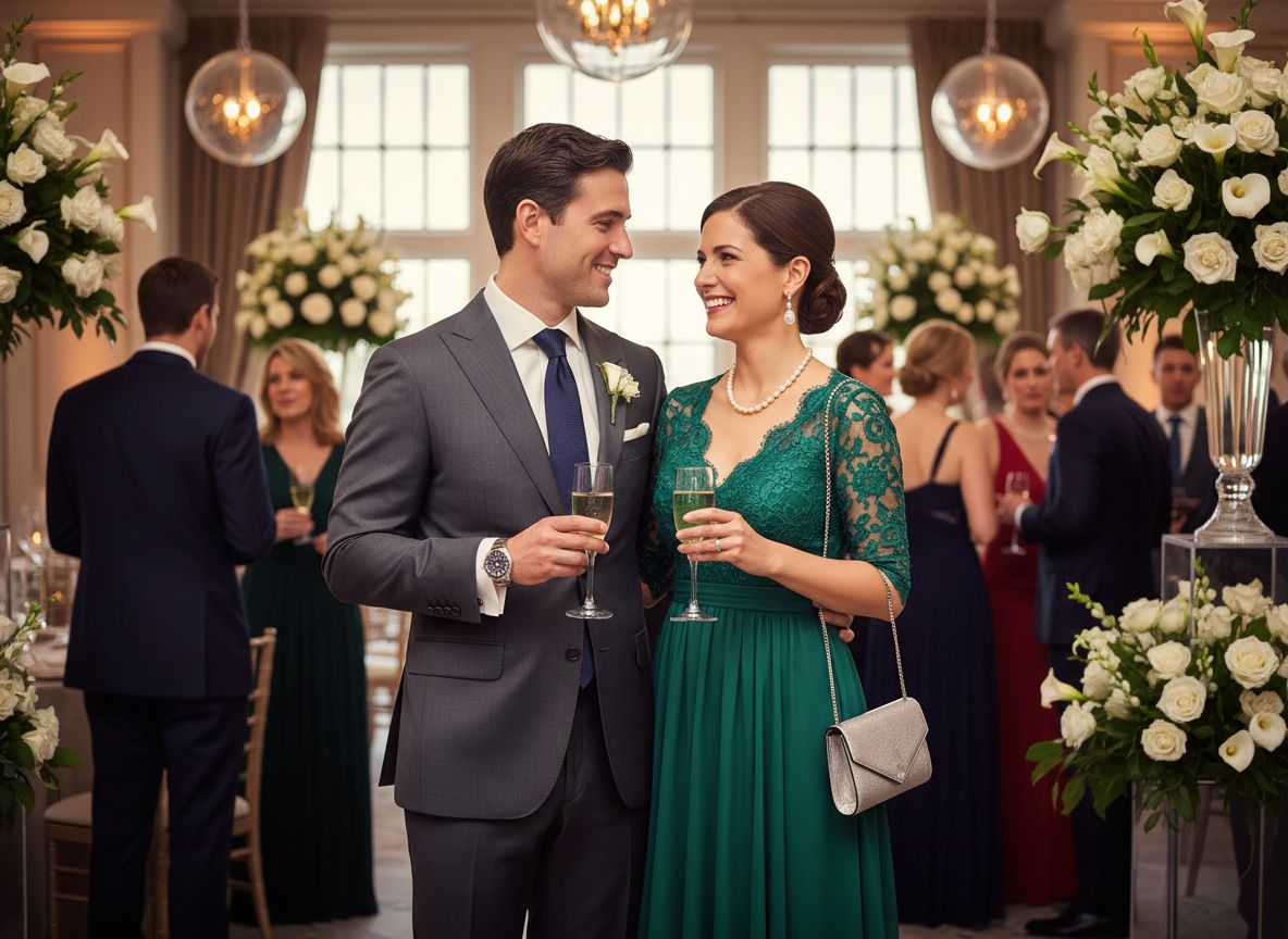 Elegantní pár na oslavě výročí svatby s šampaňským v ruce v elegantním prostředí